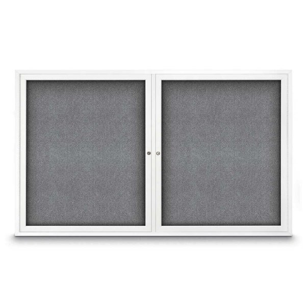Sliding Door Indoor Enclosed Corkboard, 9, UNITED VISUAL PRODUCTS, Mfr# UV9029ACS-GOLD-CLOUD